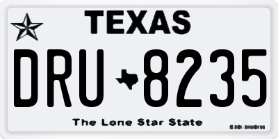 TX license plate DRU8235