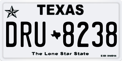 TX license plate DRU8238