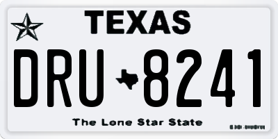 TX license plate DRU8241