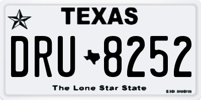 TX license plate DRU8252