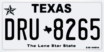 TX license plate DRU8265