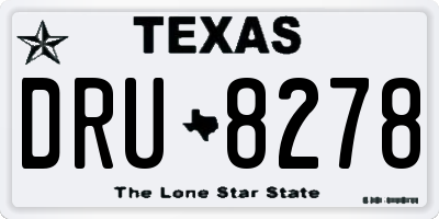 TX license plate DRU8278