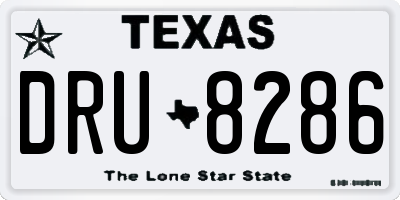 TX license plate DRU8286