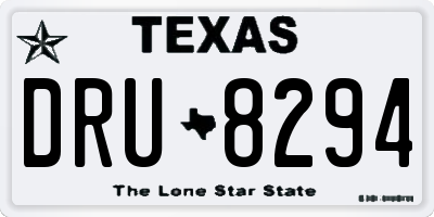 TX license plate DRU8294