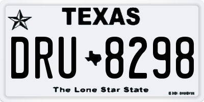 TX license plate DRU8298