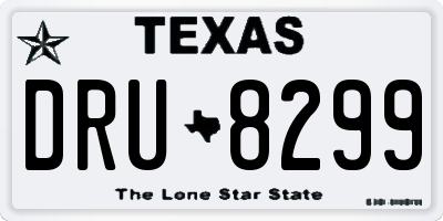 TX license plate DRU8299