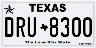 TX license plate DRU8300