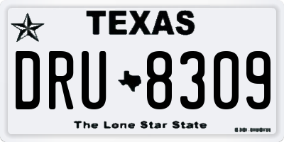 TX license plate DRU8309