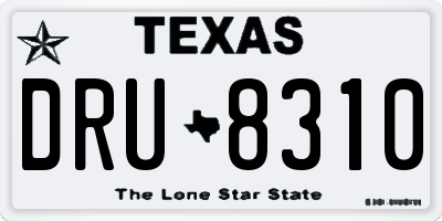 TX license plate DRU8310