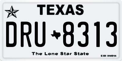 TX license plate DRU8313