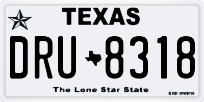 TX license plate DRU8318