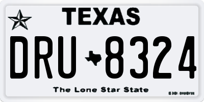 TX license plate DRU8324
