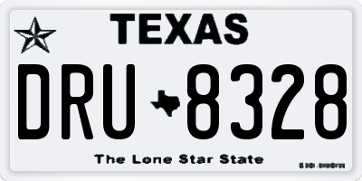 TX license plate DRU8328