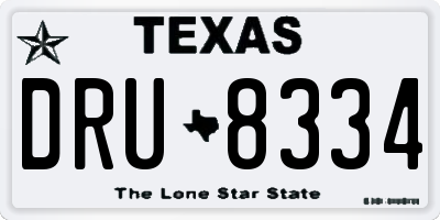 TX license plate DRU8334
