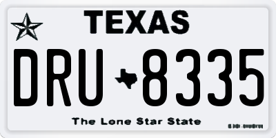 TX license plate DRU8335