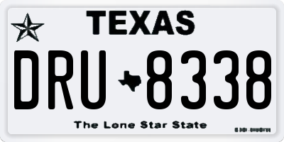 TX license plate DRU8338