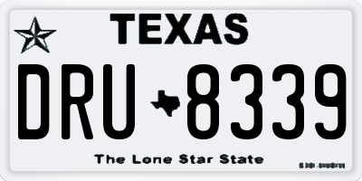 TX license plate DRU8339