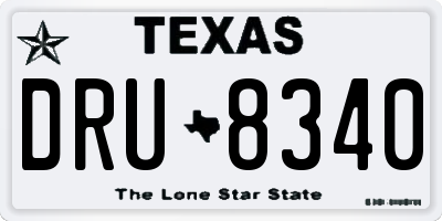 TX license plate DRU8340