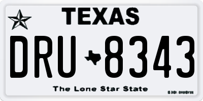 TX license plate DRU8343