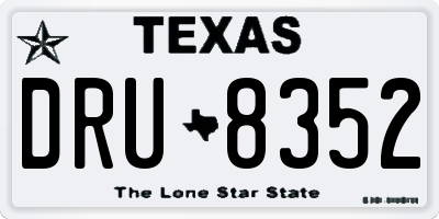 TX license plate DRU8352