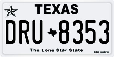 TX license plate DRU8353