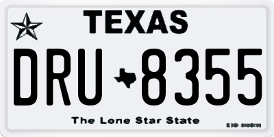 TX license plate DRU8355