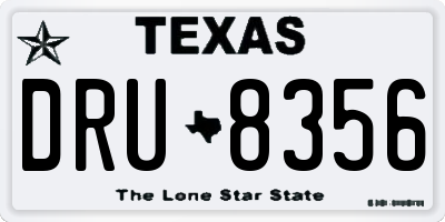 TX license plate DRU8356