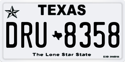 TX license plate DRU8358