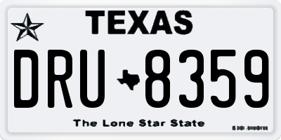 TX license plate DRU8359
