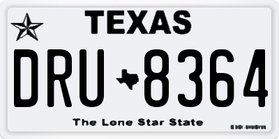 TX license plate DRU8364