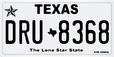TX license plate DRU8368