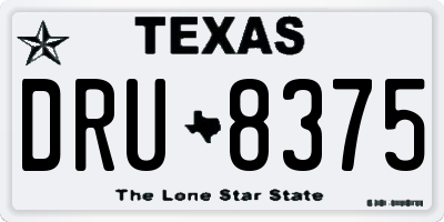 TX license plate DRU8375