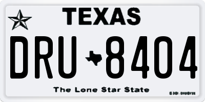 TX license plate DRU8404