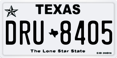 TX license plate DRU8405