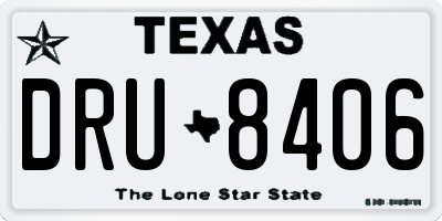 TX license plate DRU8406