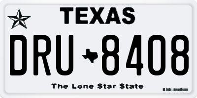 TX license plate DRU8408