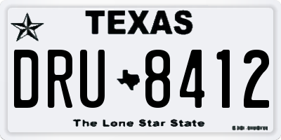 TX license plate DRU8412