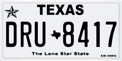 TX license plate DRU8417