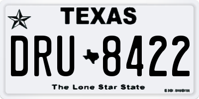 TX license plate DRU8422