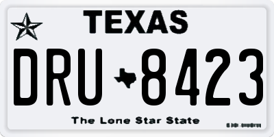 TX license plate DRU8423