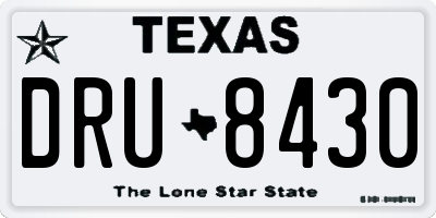 TX license plate DRU8430