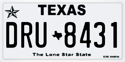 TX license plate DRU8431