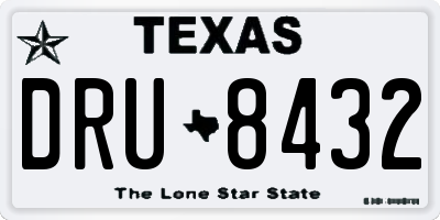 TX license plate DRU8432