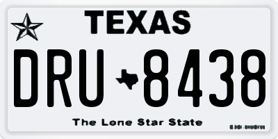 TX license plate DRU8438