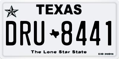 TX license plate DRU8441