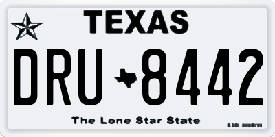 TX license plate DRU8442