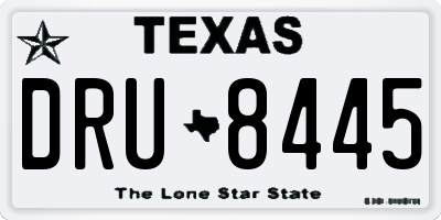 TX license plate DRU8445