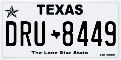 TX license plate DRU8449