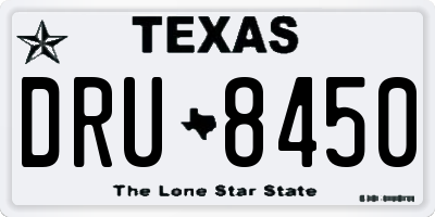 TX license plate DRU8450