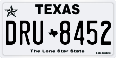 TX license plate DRU8452